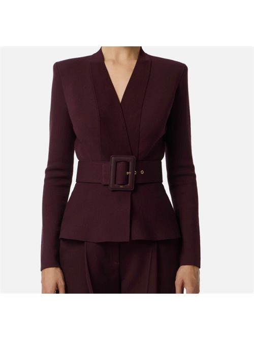 GIACCA IN MAGLIA CON CINTURA ELISABETTA FRANCHI | MK48S57E2EA4 Merlot